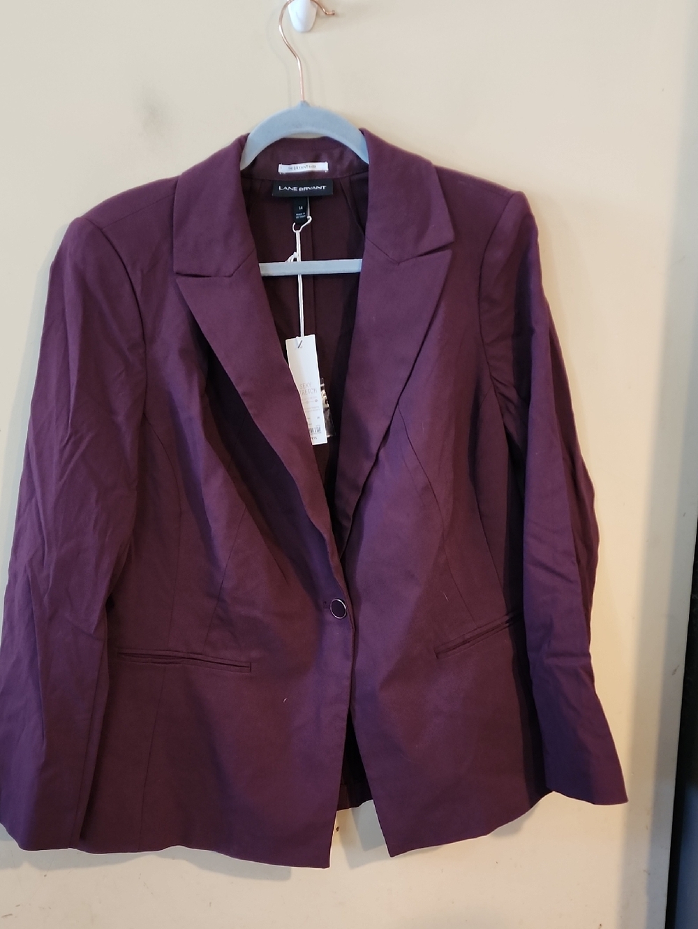 Lane Bryant Purple Single-Button Blazer